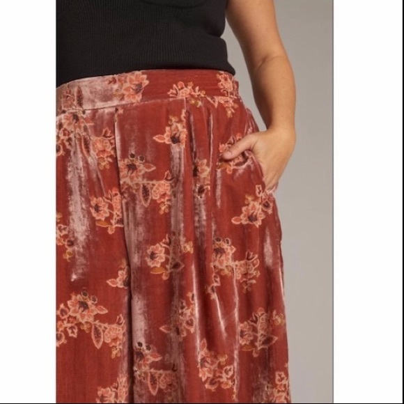 Anthropologie Hutch Burnout Velvet Pink Pants Size Small - Picture 5 of 9
